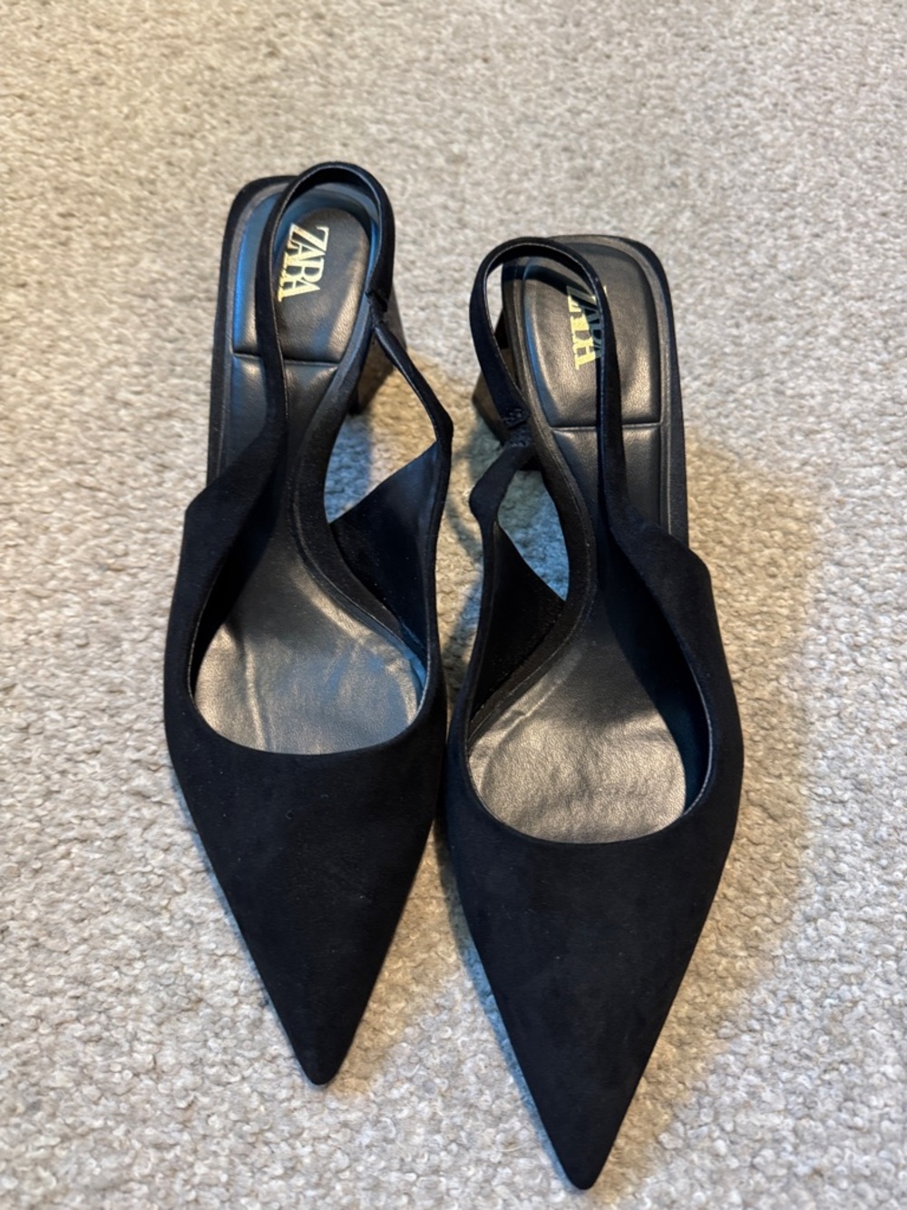 Zara pointy toe sling backs with tortoise shell heel